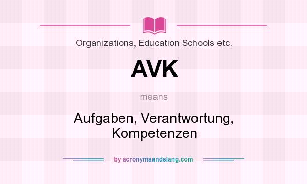 What does AVK mean? It stands for Aufgaben, Verantwortung, Kompetenzen