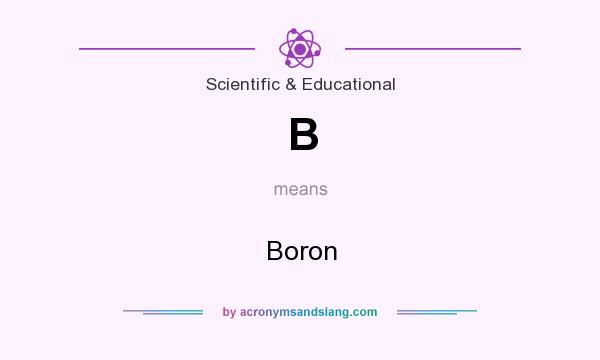 What does B mean? It stands for Boron