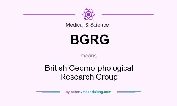 What does BGRG mean? It stands for British Geomorphological Research Group