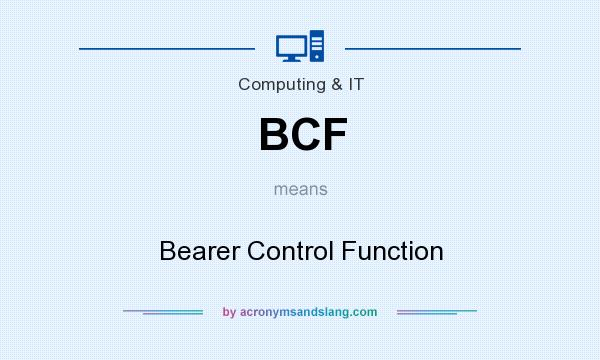 What does BCF mean? It stands for Bearer Control Function