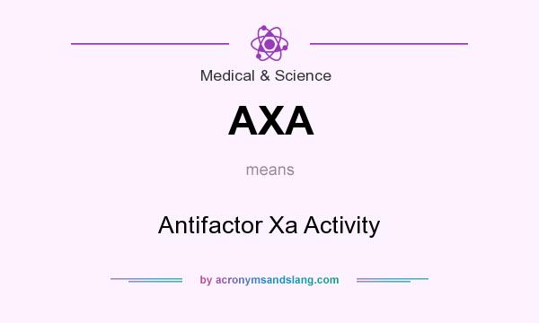 What does AXA mean? It stands for Antifactor Xa Activity