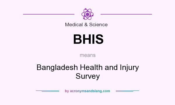 What does BHIS mean? It stands for Bangladesh Health and Injury Survey