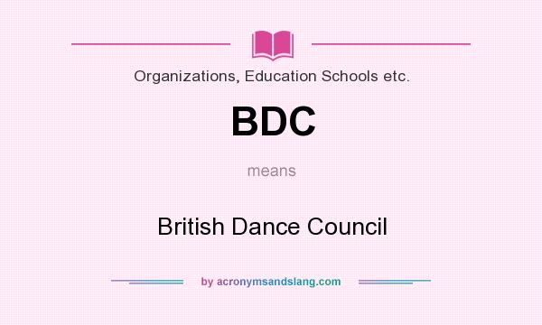 What does BDC mean? It stands for British Dance Council