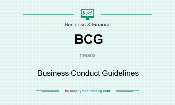 What does BCG mean? It stands for Business Conduct Guidelines