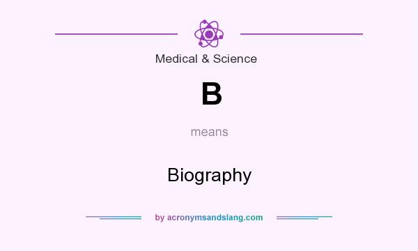 What does B mean? It stands for Biography