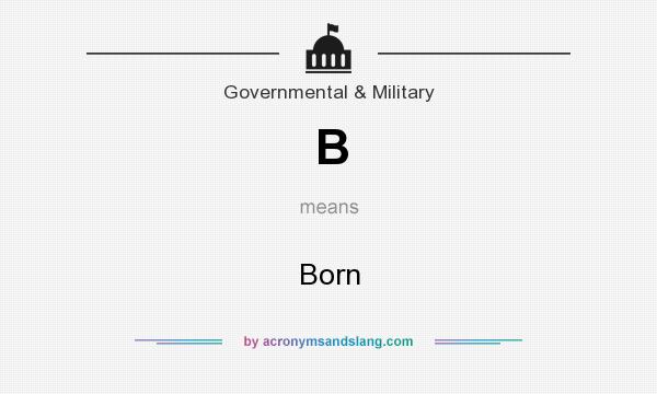 What does B mean? It stands for Born