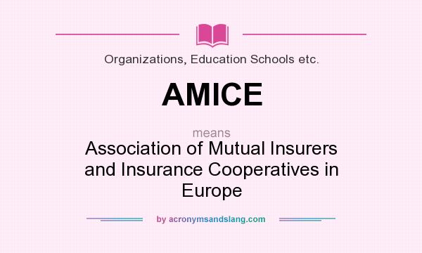 What does AMICE mean? It stands for Association of Mutual Insurers and Insurance Cooperatives in Europe