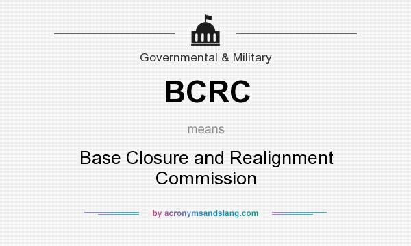 What does BCRC mean? It stands for Base Closure and Realignment Commission