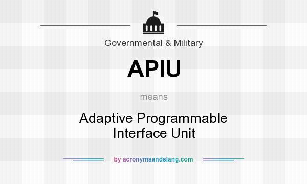 What does APIU mean? It stands for Adaptive Programmable Interface Unit