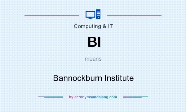 What does BI mean? It stands for Bannockburn Institute