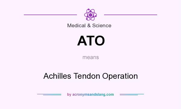 What does ATO mean? It stands for Achilles Tendon Operation
