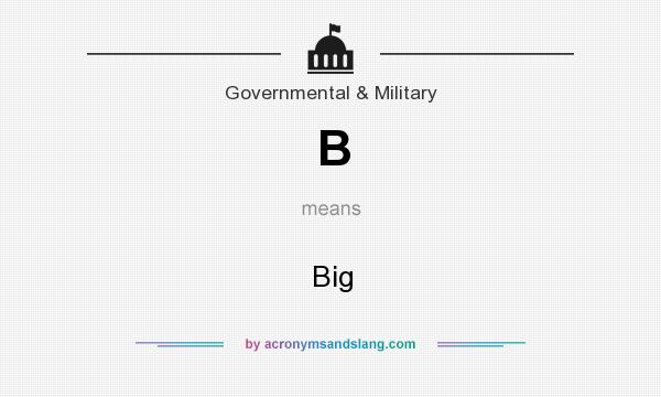 What does B mean? It stands for Big
