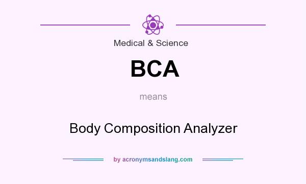 What does BCA mean? It stands for Body Composition Analyzer