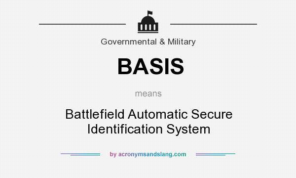 What does BASIS mean? It stands for Battlefield Automatic Secure Identification System