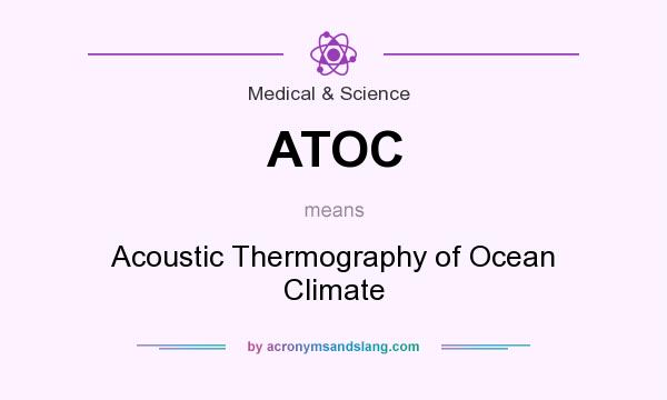 What does ATOC mean? It stands for Acoustic Thermography of Ocean Climate