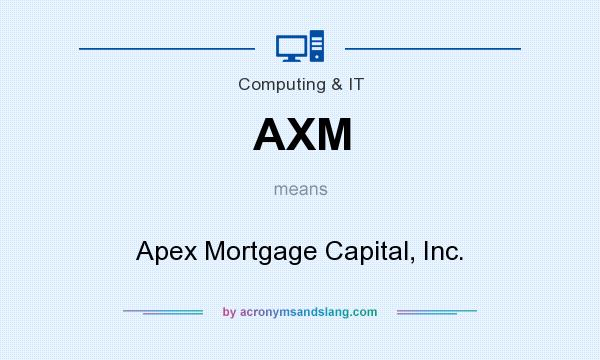 What does AXM mean? It stands for Apex Mortgage Capital, Inc.