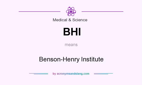 What does BHI mean? It stands for Benson-Henry Institute