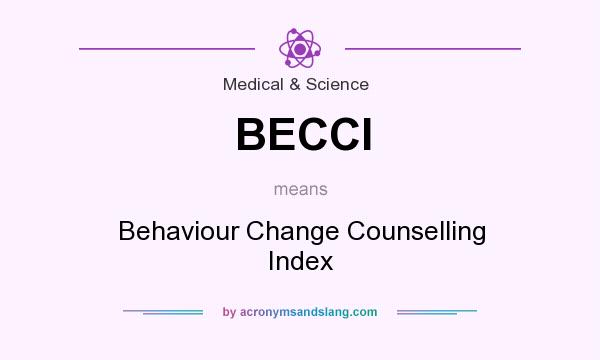 What does BECCI mean? It stands for Behaviour Change Counselling Index