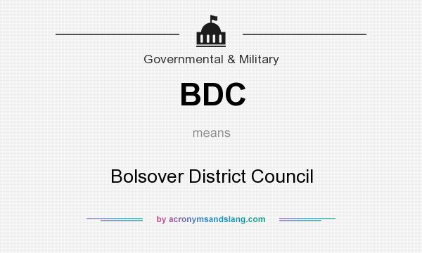 What does BDC mean? It stands for Bolsover District Council