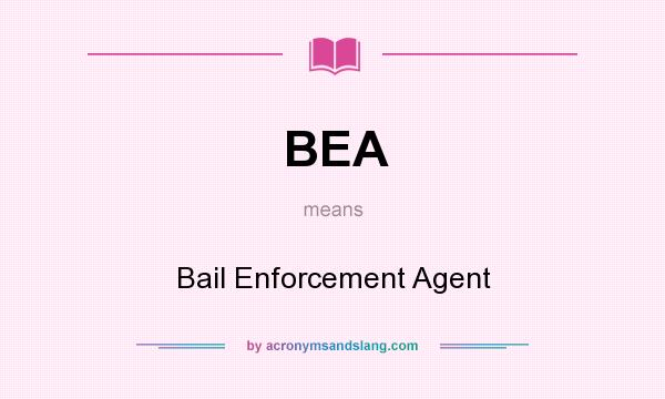 What does BEA mean? It stands for Bail Enforcement Agent