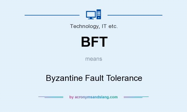 What does BFT mean? It stands for Byzantine Fault Tolerance