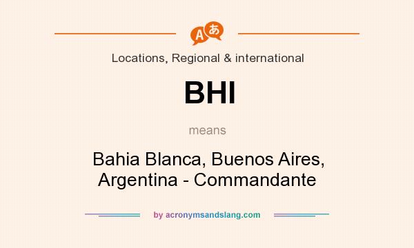 What does BHI mean? It stands for Bahia Blanca, Buenos Aires, Argentina - Commandante