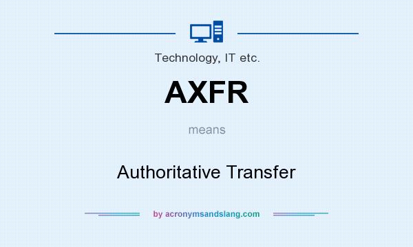 What does AXFR mean? It stands for Authoritative Transfer