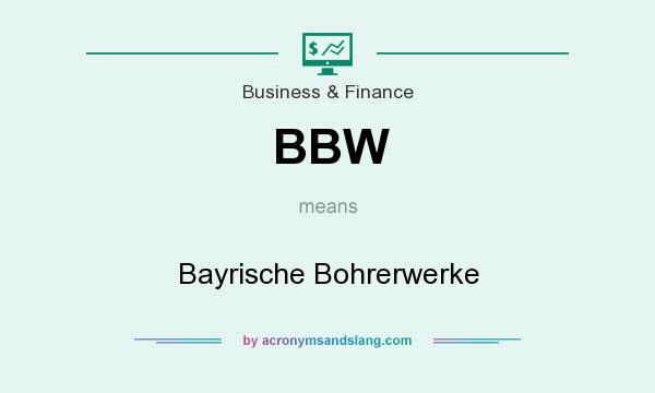 What does BBW mean? It stands for Bayrische Bohrerwerke