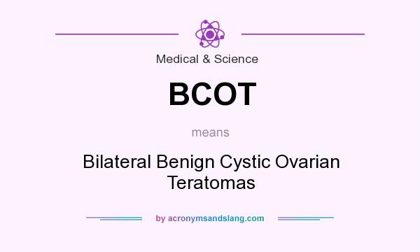 What does BCOT mean? It stands for Bilateral Benign Cystic Ovarian Teratomas