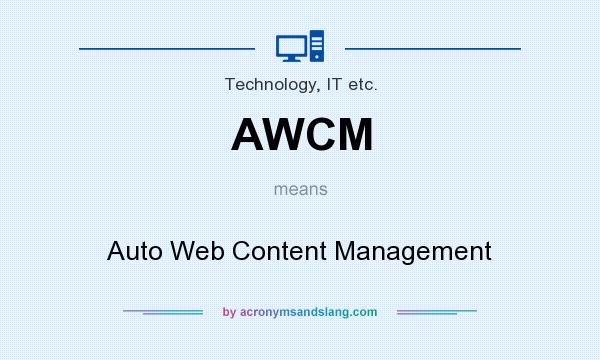 What does AWCM mean? It stands for Auto Web Content Management