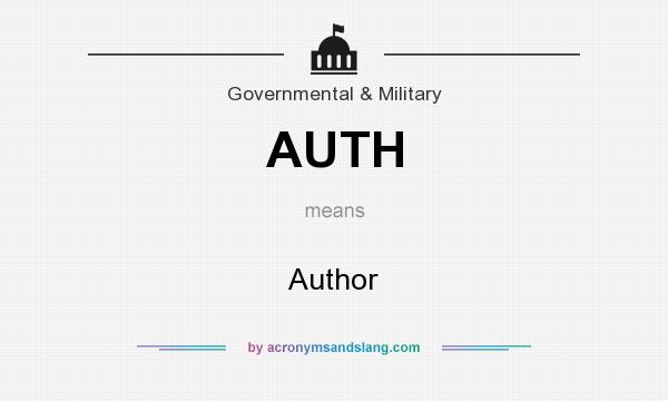 What does AUTH mean? It stands for Author