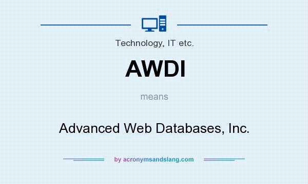 What does AWDI mean? It stands for Advanced Web Databases, Inc.