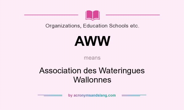 What does AWW mean? It stands for Association des Wateringues Wallonnes