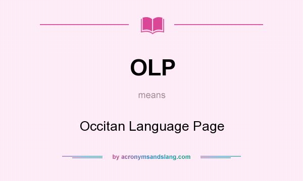 What does OLP mean? It stands for Occitan Language Page