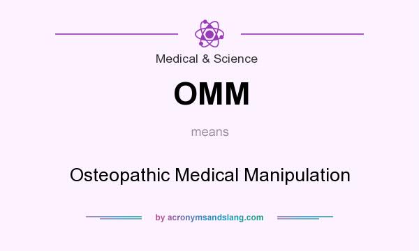 What does OMM mean? It stands for Osteopathic Medical Manipulation