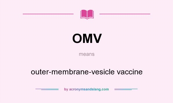 What does OMV mean? It stands for outer-membrane-vesicle vaccine