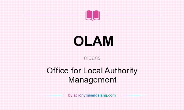 What does OLAM mean? It stands for Office for Local Authority Management