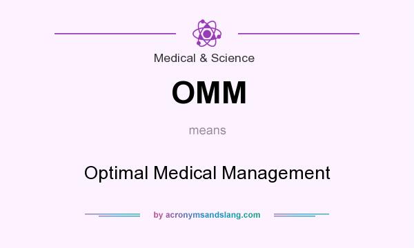What does OMM mean? It stands for Optimal Medical Management