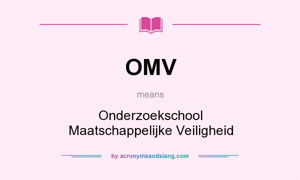 What does OMV mean? It stands for Onderzoekschool Maatschappelijke Veiligheid