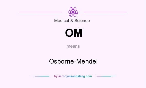 What does OM mean? It stands for Osborne-Mendel