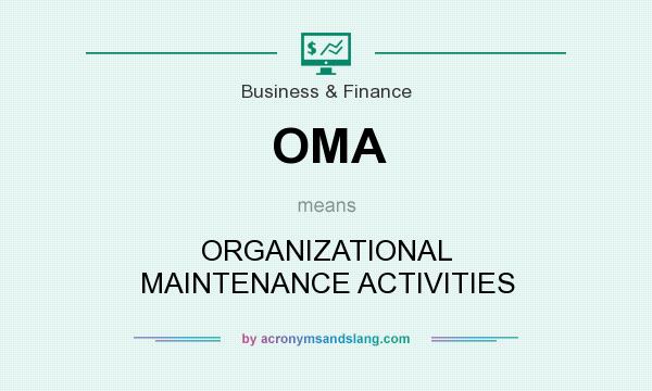 What does OMA mean? It stands for ORGANIZATIONAL MAINTENANCE ACTIVITIES