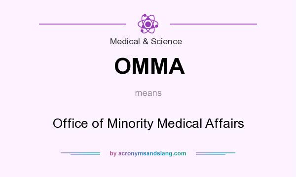 What does OMMA mean? It stands for Office of Minority Medical Affairs