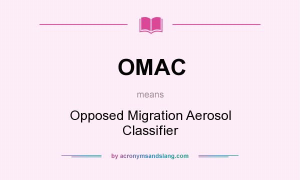 What does OMAC mean? It stands for Opposed Migration Aerosol Classifier