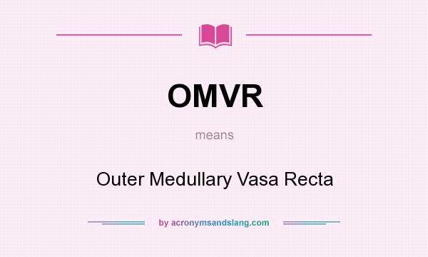 What does OMVR mean? It stands for Outer Medullary Vasa Recta