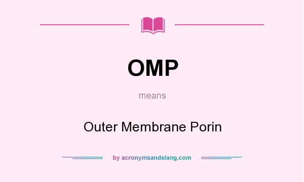 What does OMP mean? It stands for Outer Membrane Porin