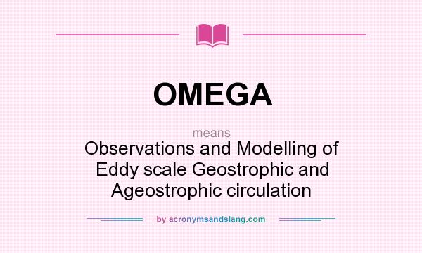 What does OMEGA mean? It stands for Observations and Modelling of Eddy scale Geostrophic and Ageostrophic circulation
