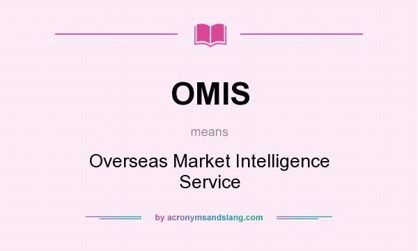 What does OMIS mean? It stands for Overseas Market Intelligence Service