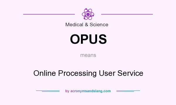 What does OPUS mean? It stands for Online Processing User Service