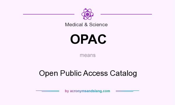 What does OPAC mean? It stands for Open Public Access Catalog