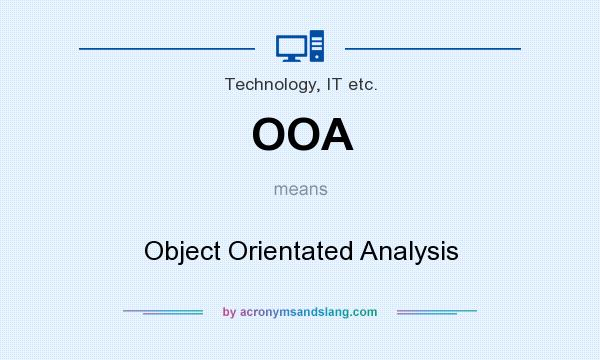 What does OOA mean? It stands for Object Orientated Analysis